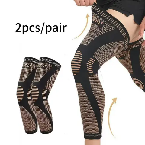 Compression warm knee support anti-slip compression socks—support for thigh, knee, and calf joints; reduce varicose vein swelling; suitable for men, women, and all ages; long anti-slip leg support for autumn/winter warmth and cold protection.