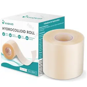 Hydrocolloid Roll for Wound Care, Hydrocolloid Patch Bandages with Self-Adhesive, Bed Sore Bandages, Highly Absorbent for Burn, Blister, Acne Care, Sterile and Waterproof (2in x 12ft)