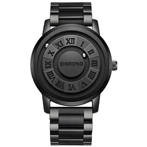 OIDEA Men's Magnetic Quartz Watch - 3 ATM Waterproof, Lensless Face, Roman Numeral Display, Stainless Steel Detachable Strap, Magnetic Ball Pointer, Modern Styling Daily Wear Fashion Accessory, Accessories summerwins