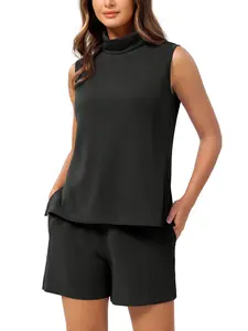 ODODOS Modal Soft Mock Neck Tank Tops for Women Sleeveless Sweater Vest Casual Turtleneck Pullover Top summerwins summerwins