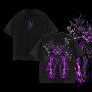 [COLLECTION] Shadow Soldiers BERU, IGRIS, IRON, TUSK T-Shirt Solo Leveling Anime Double Printed Vintage Washed Tee Unisex Oversize Anime Manga Washed Heavyweight Cotton T-shirt