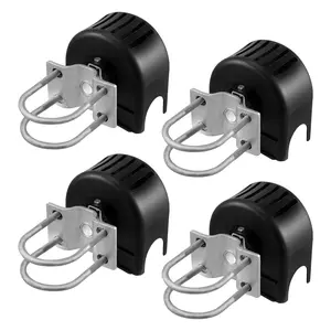fathersdaygift VEVOR Sliding Gate Kit, Rolling Gate Hardware Kit w/ U-Shaped Wheel Groove for Cantilever Sliding Gates and Rolling Door, Sliding Gate Rollers 4 Track Wheels w/ Cover, Heavy Duty Sliding Roller, Black