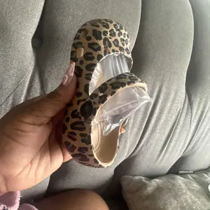 Ballet Slipper Leopard Print, Cute Princess Sandals for Girls, Summer Outdoor Wear, Eva Material, Cartoon Style, Hole Shoes