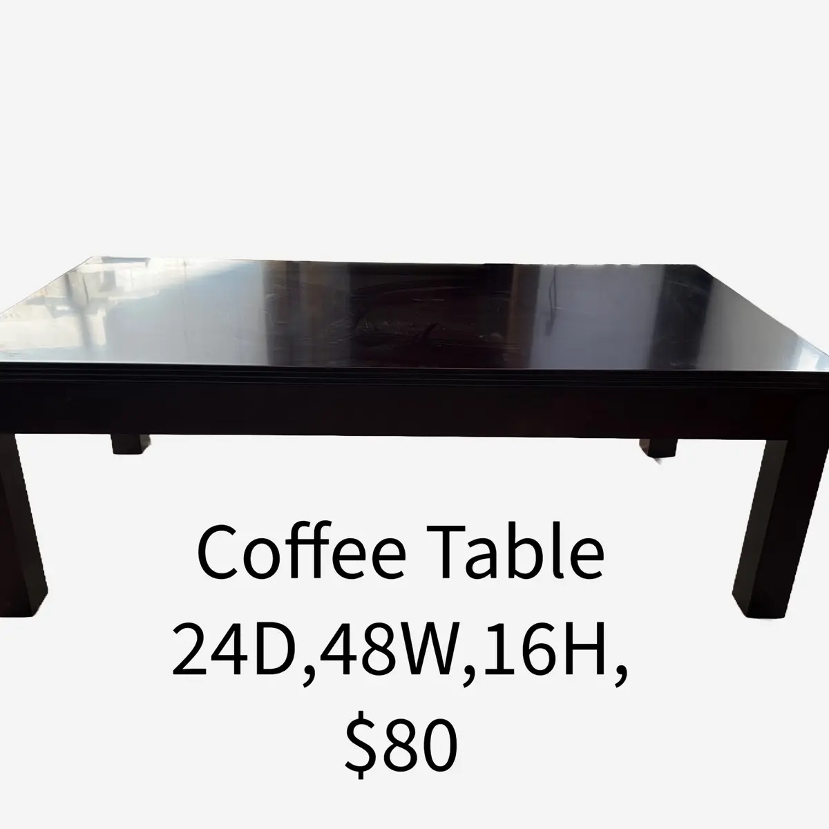 Commercial Grade Veneer Coffee Table 24x48x16 - Perfect for Home or Office