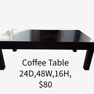 Commercial Grade Veneer Coffee Table 24x48x16 - Perfect for Home or Office