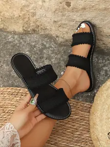 Women's Fashion Vacation Style Woven Lace-Up Minimalist Flat Dress Sandals, Trendy Sandals, Comfortable Summer Footwear, Perfect for Casual, Stylish Ladies Shoes