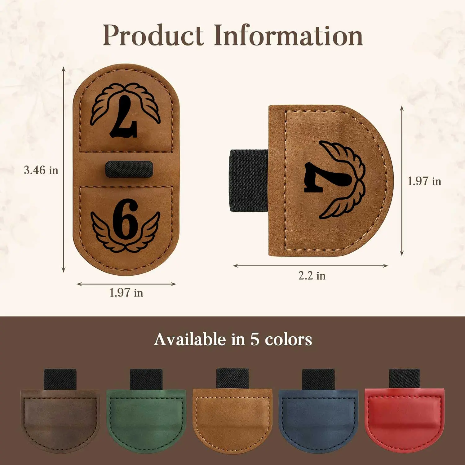 ZILIUSA Personalized Bygone Mark Leather Magnetic Bookmark with Pen Holder - Custom Initials-Custom gift