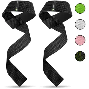 Gradient Fitness Weight Lifting Straps (2 Pack) | Neoprene Padded 20 Inch Wrist Straps for Weightlifting, Bodybuilding and Powerlifting | Deadlift Straps for Strength Training | Black