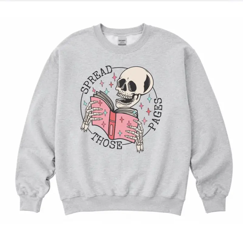 Spread Those Pages Sweatshirt - Ash Grey - Booktok Smut Sweatshirt