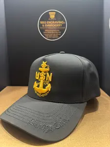 No.80 Premium Senior Chief Snapback Every Day Vented Cap with Embroidered Brim | Black | $34.99 | Free Shipping