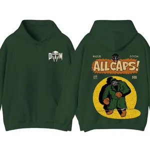 MF Doom Madlib All Caps Hoodie, Retro CrewNeck ,For Women For Men, Cotton Fabric