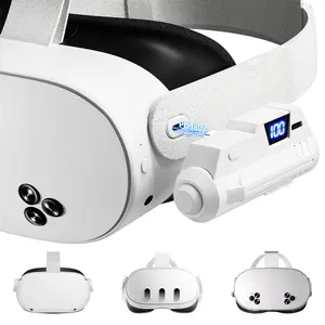 5000mAh Battery Pack for Meta Quest 2/3/3S With LCD Display, Fast 18W 9V/2A Head Strap Battery Charger for Quest 3S/3/2 Accessories -Lightweight & Rechargeble Extended Battery Extra VR Playtime