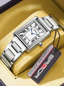 Men's Business Rectangle Dial Analog Quartz Watch, with Box, Waterproof Fashion Watch for Party, Daily Decor, Trendy All-match & Exquisite Watch for Birthday Gift, High End Watch