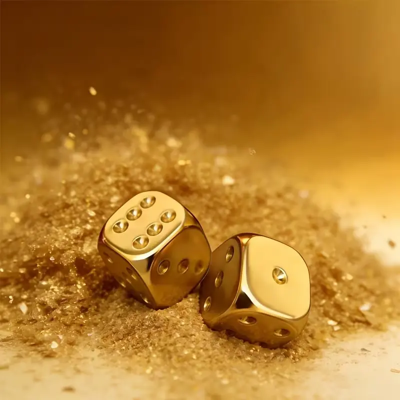 2pcs Lucky Dice, High-End Acrylic Electroplated Dice, Dice Set, 16mm, Party Games, Gift, Desk Decoration, Couple Game, Adult Gift, Collectible
