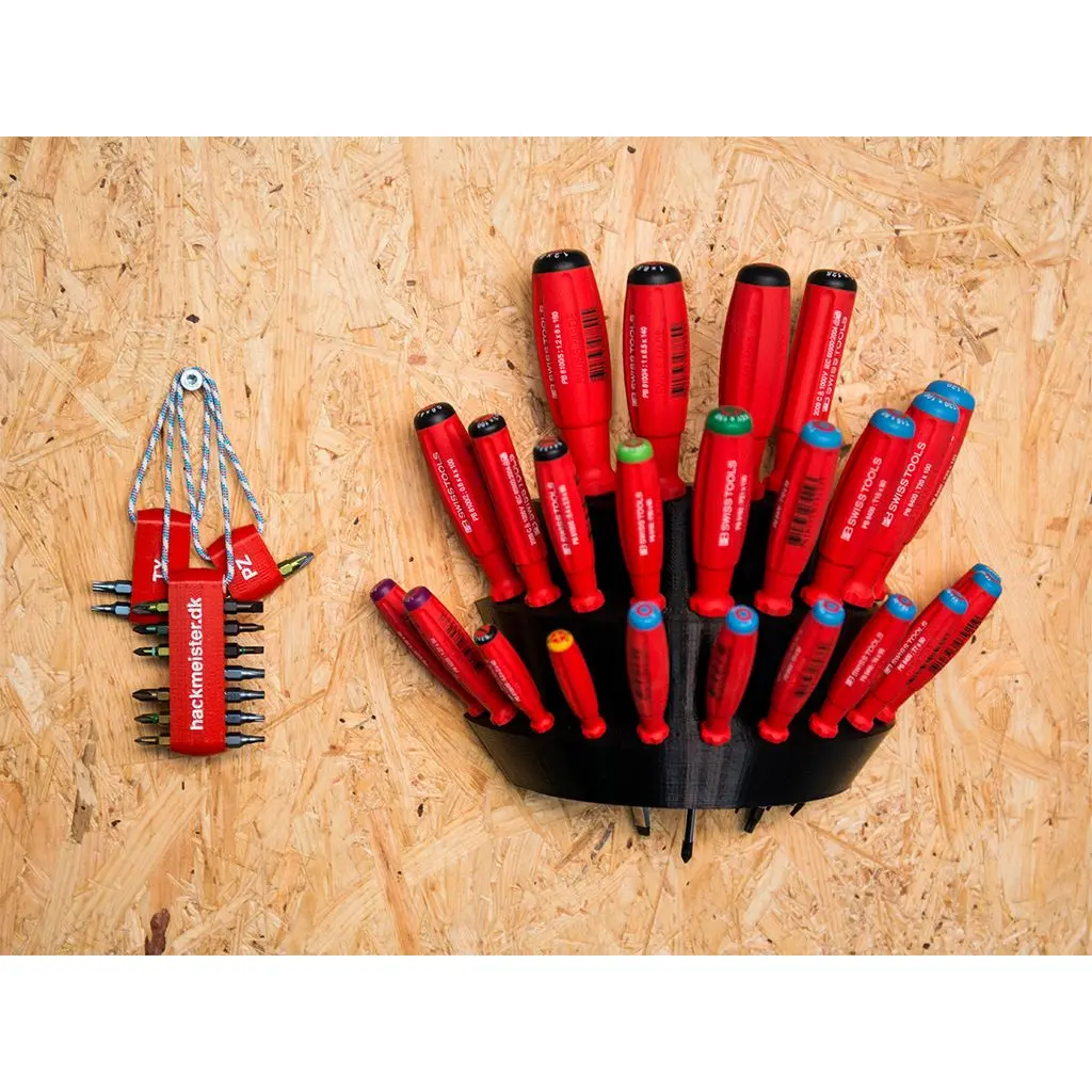 Wall Mounted Screwdriver Holder, 3D-Printed Aftermarket Part for Home Improvement, Tight-Fit Storage Solution for Hand Tools
