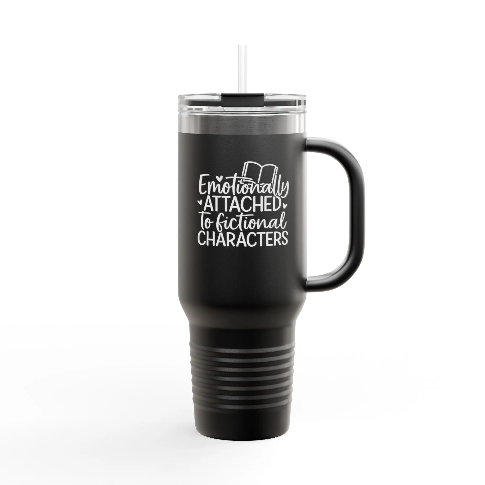 Emotionally Attached Insulated Mug, Large Travel Cup, 40oz Tumbler, Emotional Connection Coffee Thermos, Personalized Drinkware