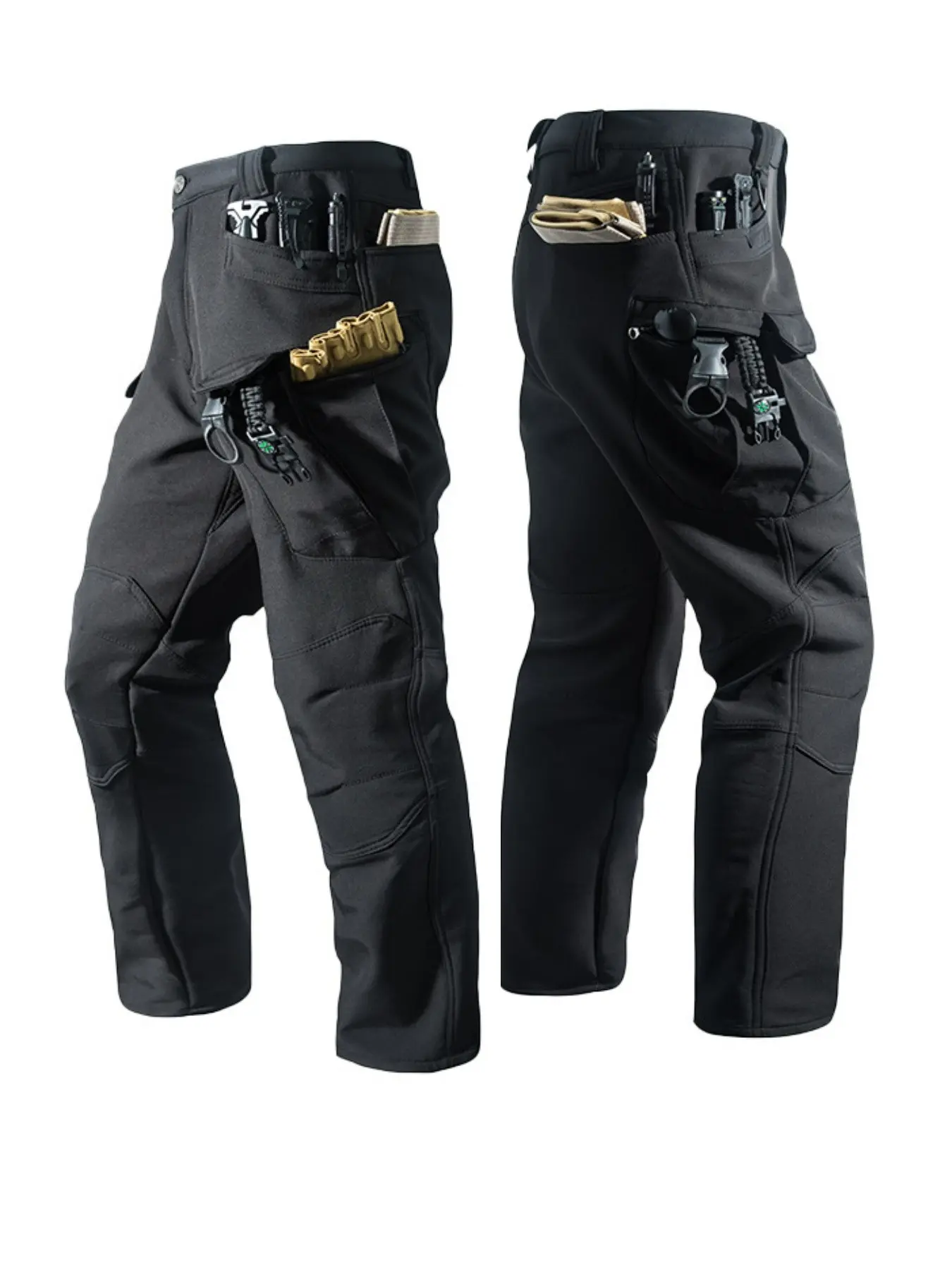 Men's tactical, casual workwear, lightweight spring/autumn sports trousers, Casual Cargo Style Pants, Casual Comfy Fit Pants, multi-pocket solid-colour design with stretchy fabric, suitable for outdoor activities such as hiking and mountain climbing