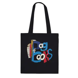 “Bag of Books” | Premium Black Tote Bag – Art by Dr. Thatch