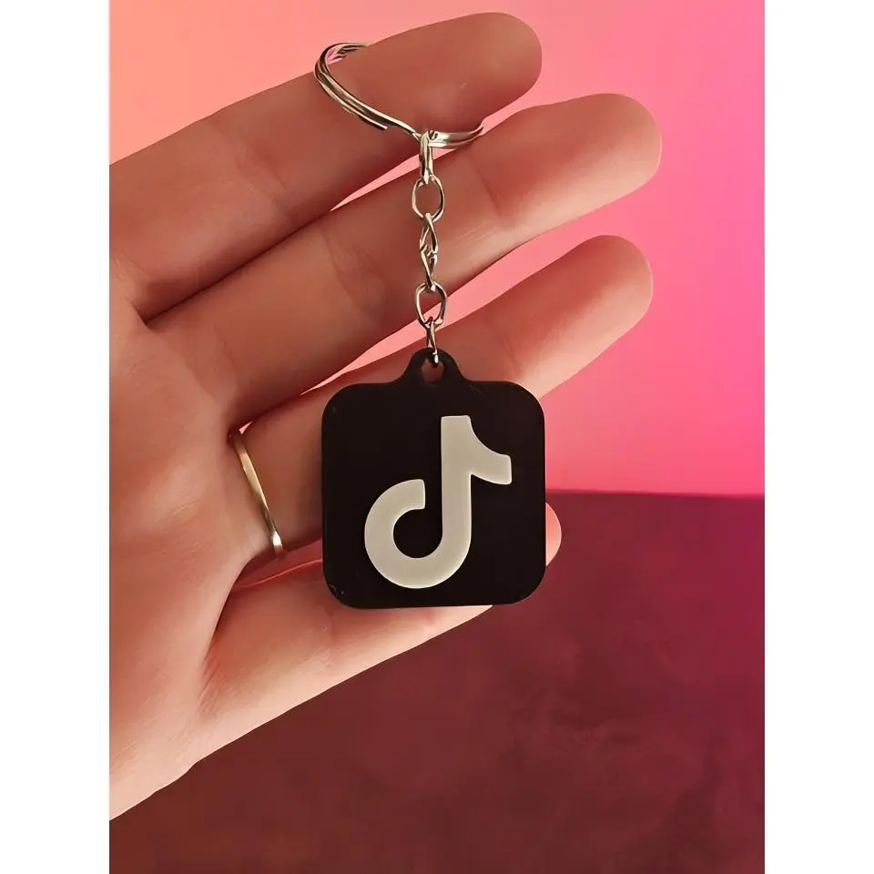 TikTok NFC Keychain 5-pack 30 Sec Easy Setup with Instructions Included Multiple Colors Pink Blue Red Yellow Black Purple 5 Pack