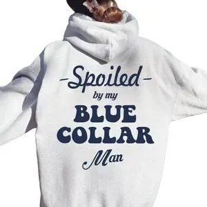 Spoiled By My Blue Collar Man Hoodie Sweatshirt, Hoodie, Comfort Colors