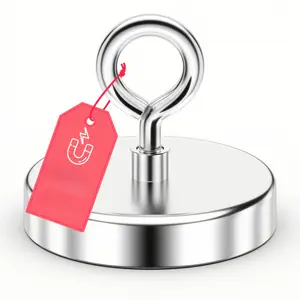 Neodymium Fishing Magnet with Hanging Ring- Strong Magnetic Permanent Rare Earth Magnet for Retrieval in Lakes, Oceans, or Lawns, Available in Multiple Sizes, Metal Material, Magnetic Fishing| Fashion Metal Design| Neodymium Magnet