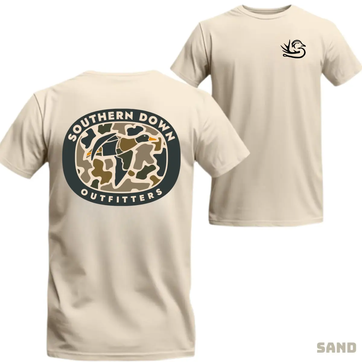 Southern Down Outfitters T-Shirt – Camo Duck Hunting Logo Tee, Outdoor Lifestyle Graphic Tees, Unisex Casual Top, Country Style Menswear Shirt men  gifts trendy  shirts simply southern streetwear