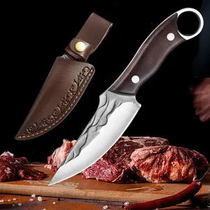 Viking knife Chef Japan Kitchen Meat Cleaver Butcher Boning Knife with Sheath, Kitchen Meat Cleaver Butcher, Handmade Forged Knife for Meat Cutting