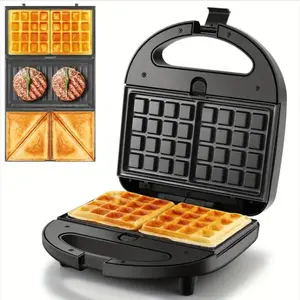 Electric Sandwich Maker Panini Press Steak Grill 3-in-1 with Removable Non-Stick Plates 110V 850W Fast Heating Cool-Touch Handle LED Indicator Perfect for Sizzling Steak Crispy Panini & Grilled Cheese Easy-Clean pressed