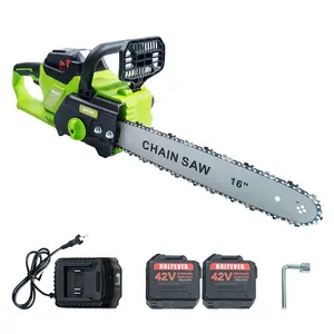 Holyever 42V 16” Cordless Electric Chain Saw, comes with two high capacity batteries for home, garden, logging, Father's Day gift.