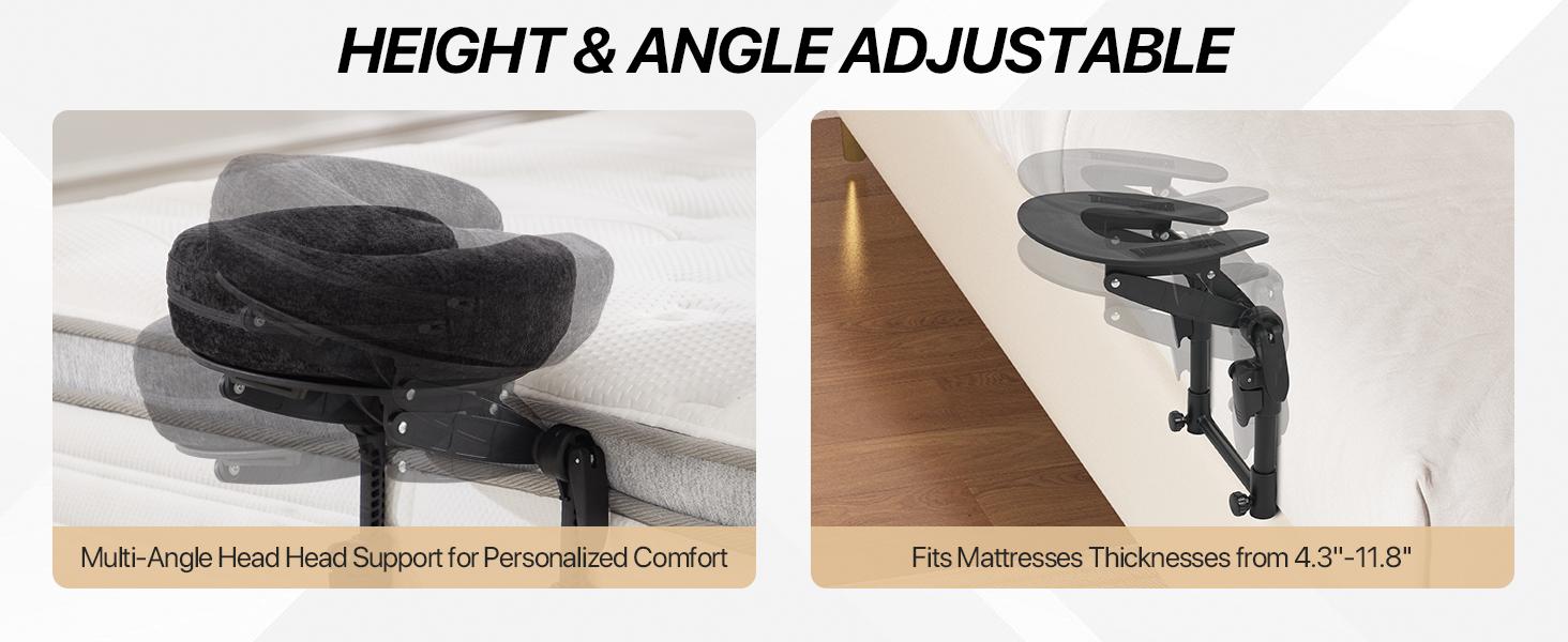 KCC Adjustable Massage Face Cradle for Bed, Home Massage Kit for Sleeping Mattress,Portable Massage headrest with Memory Foam Pillow,Head Rest Support-Eye Surgery Recovery