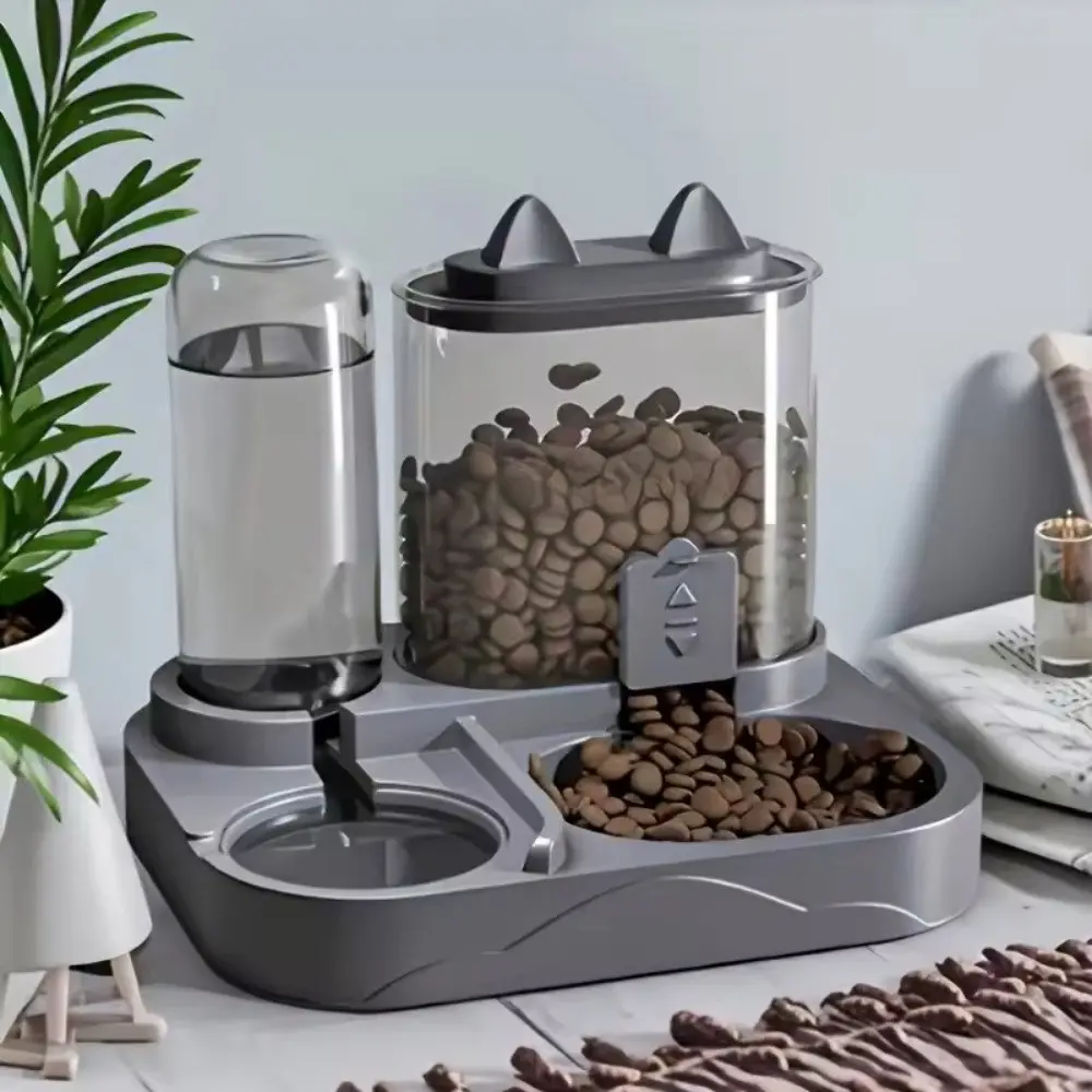 Automatic Cat Feeder and Water Dispenser Combo, Large Capacity Pet Food Storage Distributor, Essential Pet Supplies for Convenient Care