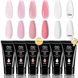 Duolingdai Nail Gel Extension Glue, Odorless Semi-Permanent Nail Enhancer, 3D Carving and Rhinestone Adhesive, DIY Home Art, Nail Art Design, Nail Art Supplies, Beginner Friendly, Poly Extension Gel