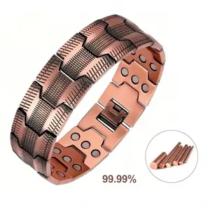 Black Friday Deal! 99.9% Pure Copper Magnetic Bracelet for Men – 3500 Gauss Magnets, Adjustable & Hypoallergenic. Stylish Wellness Gift for Him, Relieve Fatigue & Boost Energy, is a jewelry magnetic bracelet for daily wear and activities Christmas gift