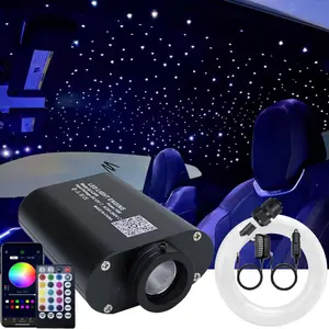 16W RGBW Fiber Optic Lights  Ceiling Lighting Kits 450 count 0.03in 9.8ft Music Sound Activated APP Remote Control   Headliner Decor