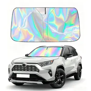 Car Windshield Sun Shade - Outside Use Sunshade for Car, Foldable Reflective Anti-UV Heat Blocker, Double Thickened for Sedan SUVs, Car Accessories & Stuff front window