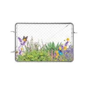 VEVOR Chain Link Fence Gate, 70x 72 in, Adjustable Chain Link Fence Panel, Fit 3 ft (W)x 4 ft (H) Garden Fence Gate Opening, Rust-Resistant Galvanized Fencing Gate for Farm Posts Not Included