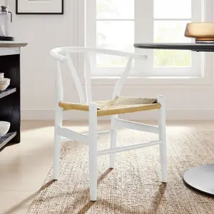 Amish 29" Wood Dining Chair in White