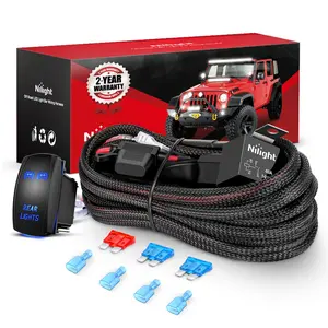 Nilight Wiring Harness Kit Nylon 16 AWG 2 Leads Rear Lights 12V 5Pin Rocker Switch Laser On Off Power Relay Blade Fuse for LED Off Road Light Bar on Cars Jeep Boat Trucks  dealsforyoudays