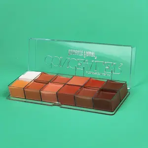 12-Color Concealer Palette, Waterproof Full Coverage Face Makeup Long-Lasting Contour Cream