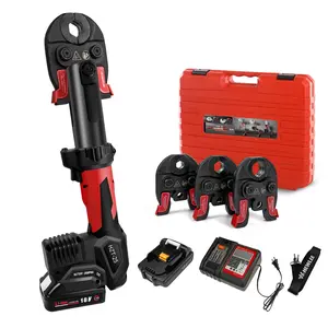MINI Propress Tool for Copper Pipe, Battery Powered Pro Press Copper Crimper tool 32KN for US Standard 1/2", 3/4", 1" Copper Tube and Stainless Steel Tube, 2.5Ah Battery Set(HZT-25M)