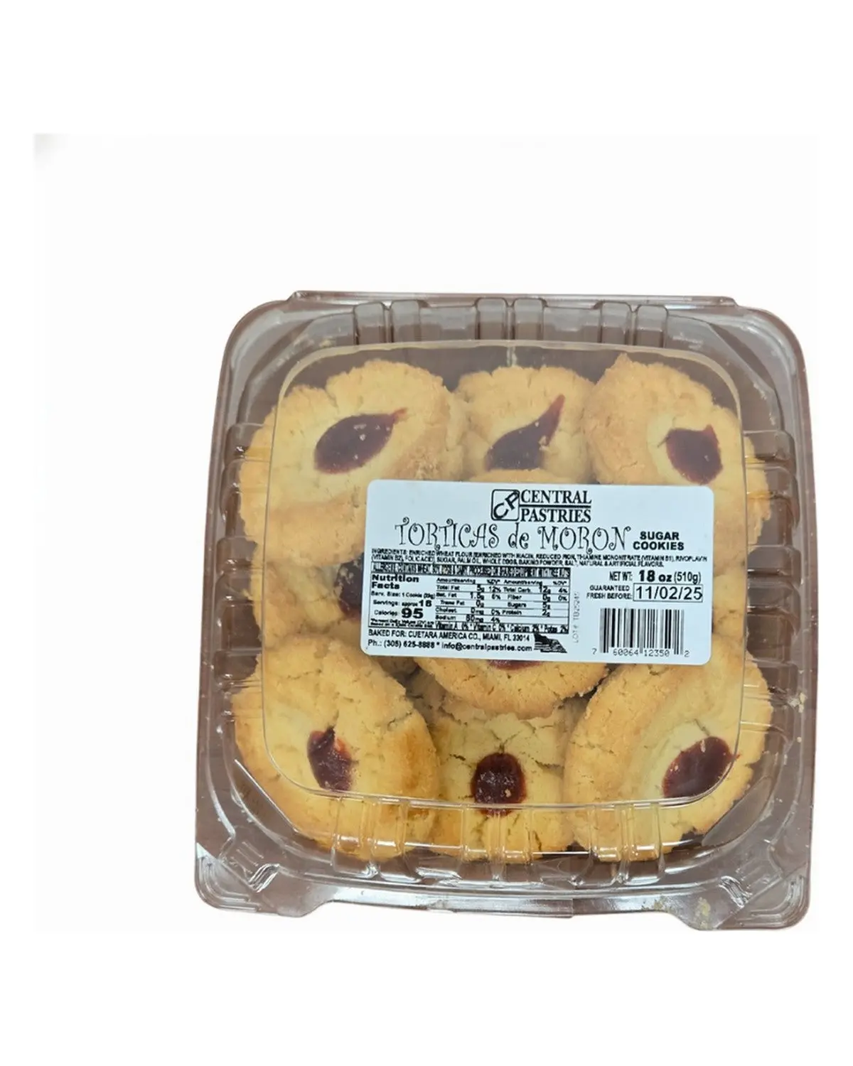 Central Pastry Guava Torticas De Moron Dessert Biscuit Cookies, 18oz Airy Crispy Fruit Flavored Snack Cakes, Real Guava Flavor Sweet Treats, Dessert Biscuit Cookie, Fruit Flavored Cookie