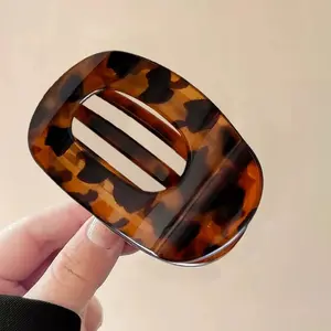 5pcs Marble Print Oval Hollow Claw Clips - Hair Accessories, Simple, Strong Hold, Non-Slip, Hair-Friendly, Lightweight, Trendy, Elegant, Multi-Color Set, Versatile Daily Use【001】