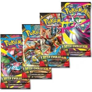 Mega Evolution -4 Pokémon Booster Packs (Live Rip Only) Collectible Trading Cards Collectible Cards Set