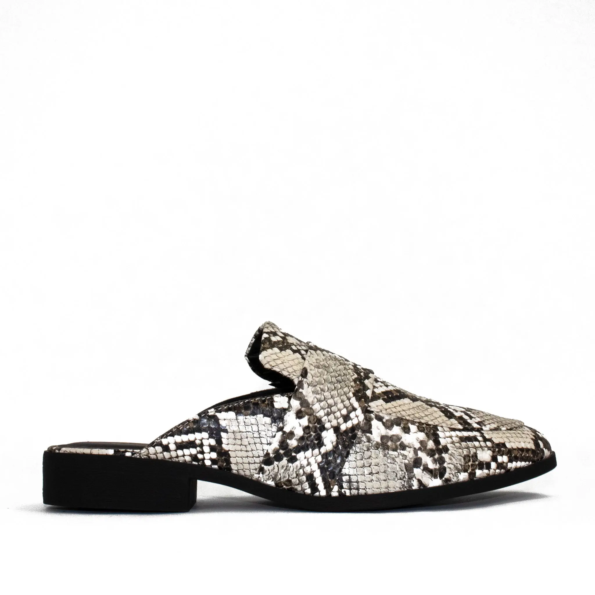 LARA LOAFER FLATS - IVORY SNAKE LARA LOAFER FLATS - IVORY SNAKE
