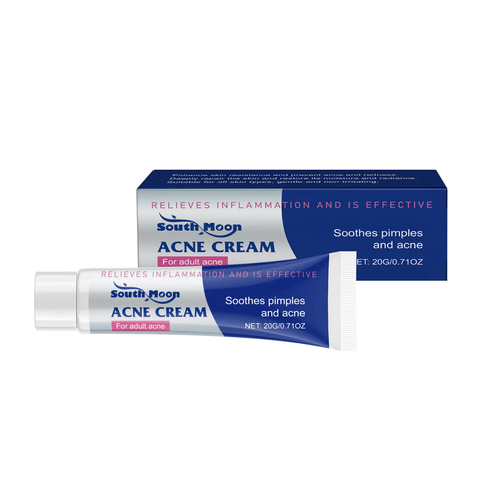 South Moon Herbal Relief Acne Cream - Gentle Face Care Product, Oil-Balancing, Moisturizing, Pimple-Fighting Treatment, Anti-Imperfections Treatment, Face Care Products