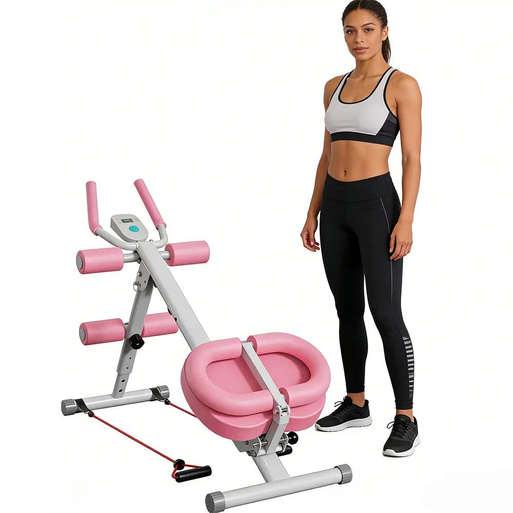 Foldable Adjustable Ab Trainer - Abdominal Exercise Equipment with Knee & Back Support for Home Gym Core Training, Adjustable Abdominal Trainer
