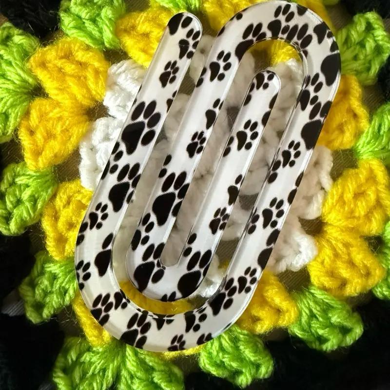 Jumbo Paperclip Bookmark - Dog Print with Unique Paw Print Design for Book Lovers