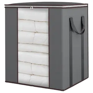 High Capacity Storage Bag, 120L Breathable Bedding Storage Bag with Reinforced Handle, Multifunctional Storage Bag, Bedding Storage Organizer for Home Bedroom, Blanket Storage Bag