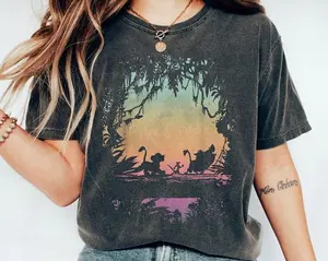 Remake The Lion Kingg Silhouettee Jungle Trio Tshirt, Family Matching Shirt, Gift Ideas Men Women, Trendy Graphic Tee