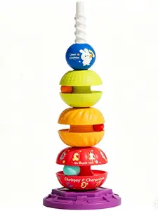Baby Rainbow Spinning Stacking Tower Toddler Sensory Early Educational Toy